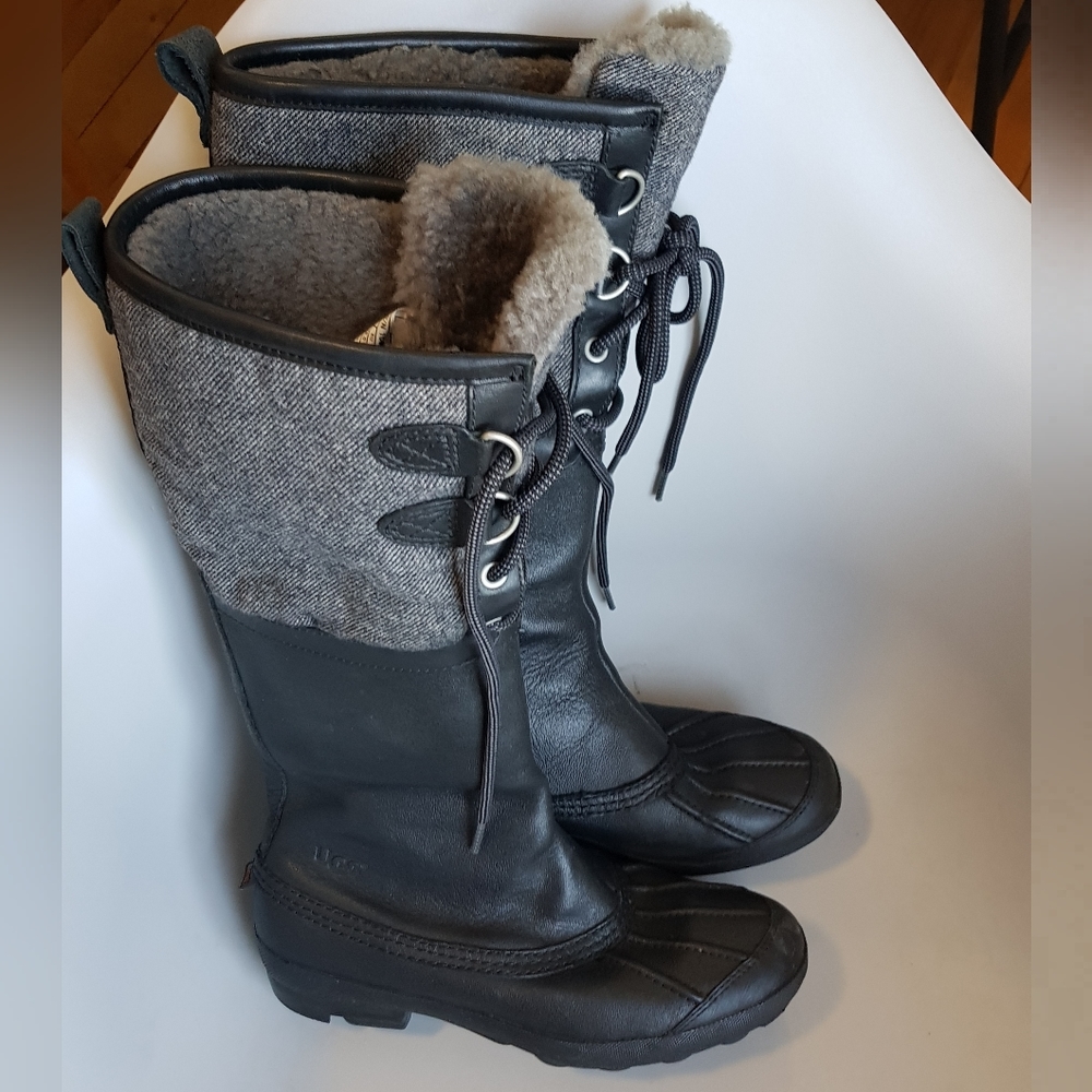 Ugg shearling waterproof tall leather boots - Picture 9 of 13